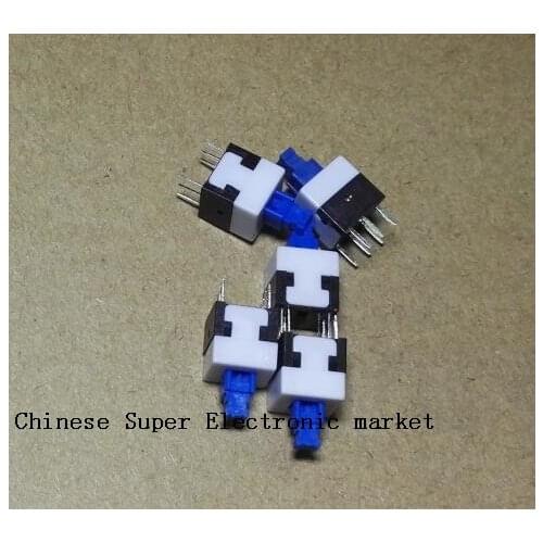 10pcs 8*8 self locking switch,Long life use 8mm x 8mm Miniature Self-locking Switch Push Rectangle Button 6-pin