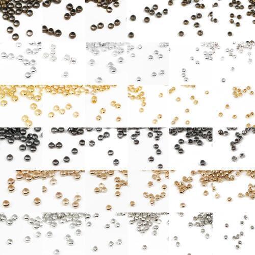 100-500pcs/lot Jewelry Findings and Components Ball Plunger Metal Accessories Smoonth Ball Crimps Beads