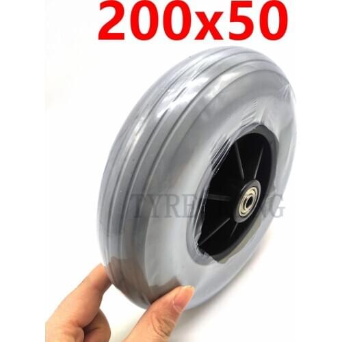 200x50 Solid Wheel Tyre 8x2 Inch Thickening Wheel 200*50 PU Wheel Front Wheel for Wheelchair Parts
