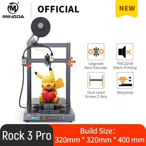 MINGDA3D Printer Rock 3 Pro 3D Printer with New Extruder, TMC2208 Quiet Drive, Baby Step Function