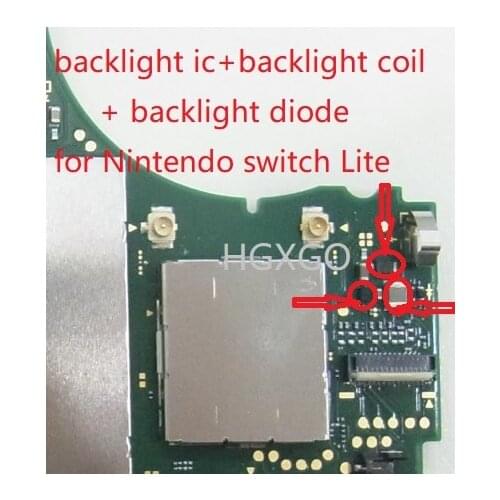 5sets for Nintendo Switch Lite NS Backlight IC+ Backlight Coil + Backlight Diode Motherboard Fix Component