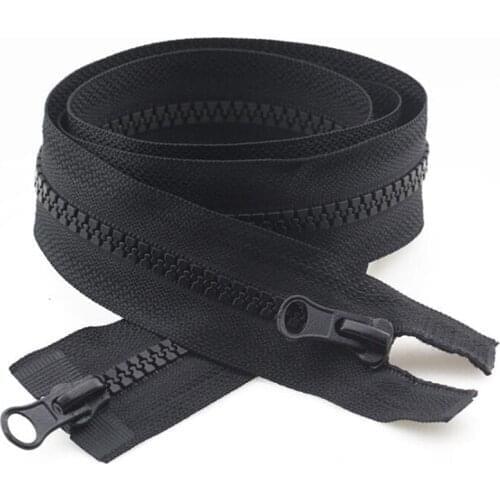 5# Resin Double-Headed Open End Zip Clothing Zippers For Sewing Jacket Black Sleeping Bag Tent Accessories Zipper 60-120cm