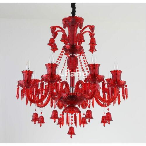 Free Shipping Decora Colorful Chandelier Lamps For Coffee Shop Wedding Bar Blue Purple Red Glass Ball Lamp Modern LED Chandelier