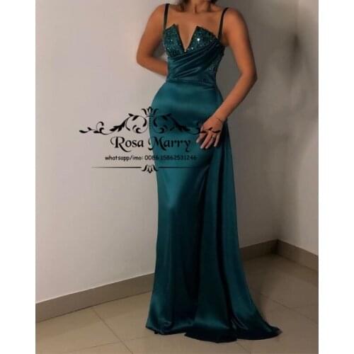 Sparkly Crystals Evening Dresses for Women 2021 Mermaid Peplum Long Satin Plus Size Pageant Formal Prom Party Gowns