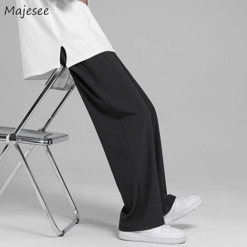 Summer Thin Satin Pants Men Oversize Breathable Wide Leg Casual Trousers Straight Draped Streetwear M-3XL Quick Drying Bottoms
