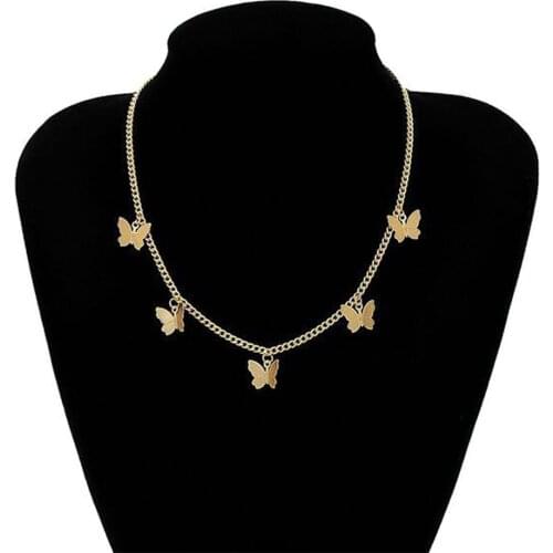 Bohemian Cute Butterfly Choker Necklace For Women Gold Silver Color Clavicle Chain New Fashion Female Chic Chocker Jewelry