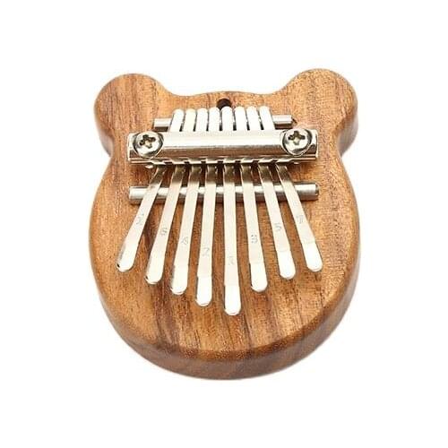 Wooden Acrylic 8 Key Mini Kalimba Exquisite Finger Thumb Piano Marimba Musical Good Accessory Pendant Gift with Red Rope