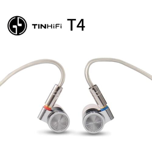 TINHIFI T4 Earphone Dynamic With Detachable Cable Tin audio T4 HIFI In-Ear Earphone