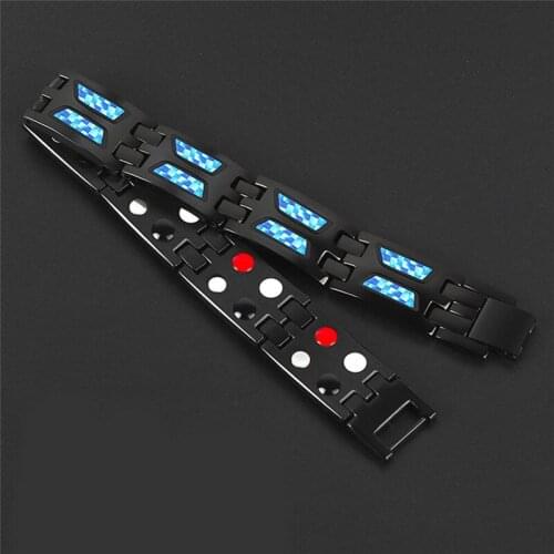 Slimming Bracelet Double Row Negative ion Germanium Blue Bracelet For Man Bangles Loss Weight Titanium Carbon Fiber Bracelets