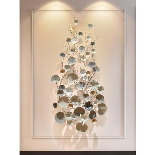 European Wrought Iron Leaf Wall Hanging Porch Hallway Corridor Aisle Wall Mural Crafts Home Livingroom Wall Sticker Decoration