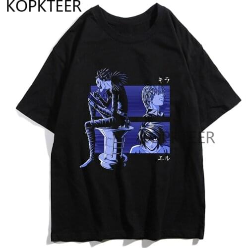 Funny Anime Death Note Shinigami Ryuk Anime T Shirt Novelty Japanese Manga Light Yagami L Harajuku Cool Short Sleeve T-shirts