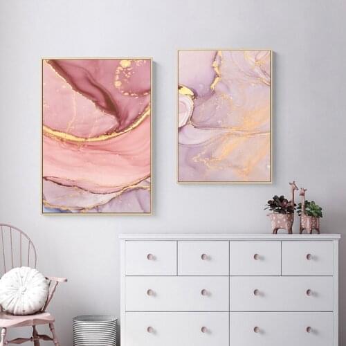 Nordic Purple Pink Canvas Paintings Abstract Poster Scandinavian Wall Picture Art Prints Modern Home Decoration Living Room