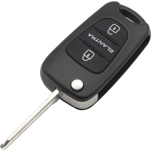 Bilchave 10pcs/Lot 3 Buttons Flip Folding Remote Car Key Shell For Hyundai ELANTRA Keyless Entry Key Shell With Uncut Blade