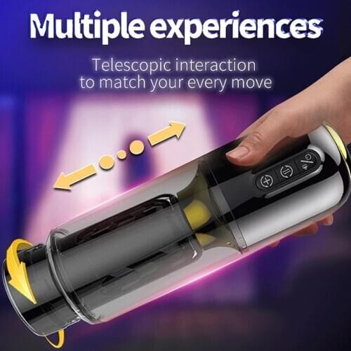 Upgraded 10*10modes Telescopic Rotation Masturbator Male Silicone masturb real vagina masturbator sex toys for men Adult