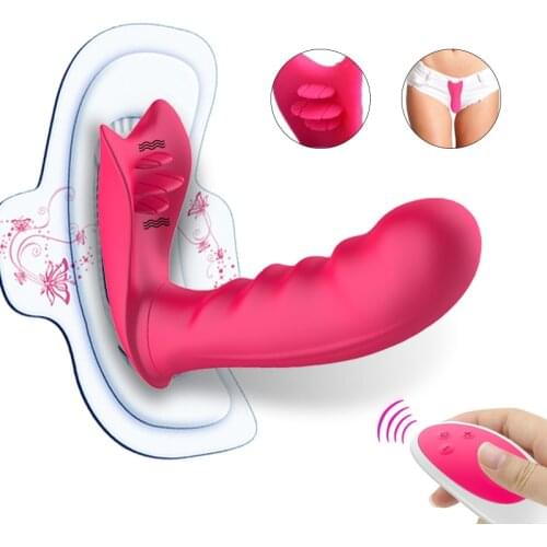 Wearable Dildo Vibrator Adult Sex Toys for Women G Spot Clitoris Stimulator Butterfly Wireless Remote Control Vibrator Panties