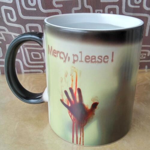 New Arrive Mercy please The Walking Dead Mugs Change Color Ceramic Coffee Tea Mug Cup Heat Sensitive Morphing Zombie Magic Mug