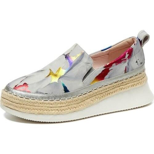 Kanseet New Women Platform Pumps New Design Popular Shoes Hot Spring Autumn Genuine Leather Handmade Round Toes Mid Heels Shoes