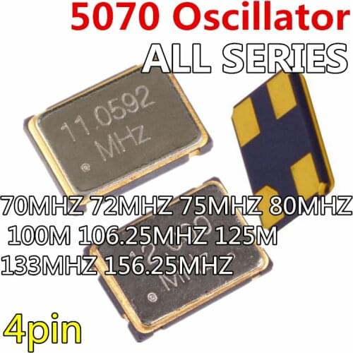 5pcs OSC 5070 crystaloscillator 4pin oscillator 5*7mm 70MHZ 72MHZ 75MHZ 80MHZ 100M 106.25MHZ 125M 133MHZ 156.25MHZ