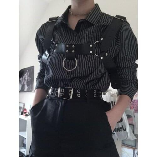 Punk Circles Rings Women Belt Shoulder Strap Belt Adjustable Belts Fashion Accessary