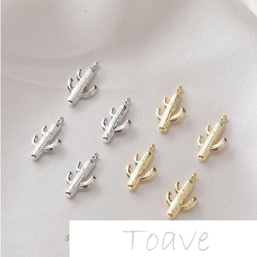 14K gold-clad copper plated cactus pendant DIY hand-made earrings earrings material accessories