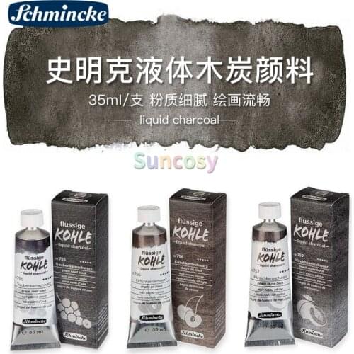 Schmincke Kohle Liquid Charcoal Paint 35ml Tubes, Staubfreie Art Der Malerei, Kohlezeichnung Und Untermalung, Art Supplies