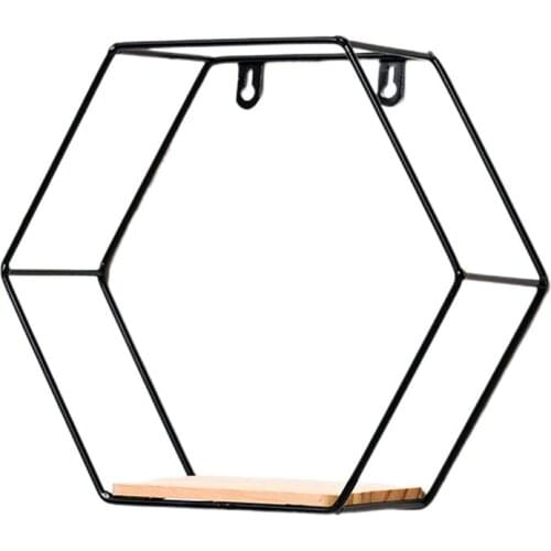 Hexagonal Iron Stand Small Pot Wall Shelving Holder Home Shelf Storage Holder Decorative Shelves Floating Shelves