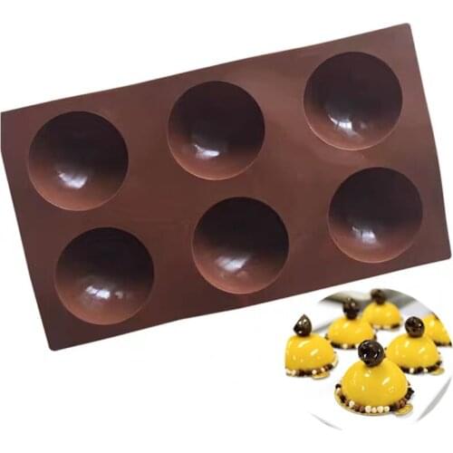 6-Cavity Cake Mold Silicone Cupcake Chocolate Cookies Mould Fondant Candy Cake Jelly Pudding Ice Cubes Baking Molds Bakeware