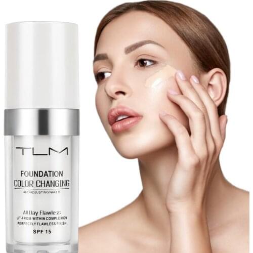 TLM 30ML Color Changing Foundation Makeup Base Liquid Cover Concealer Longlasting Makeup Nourishing Skin Care Foundation TSLM1