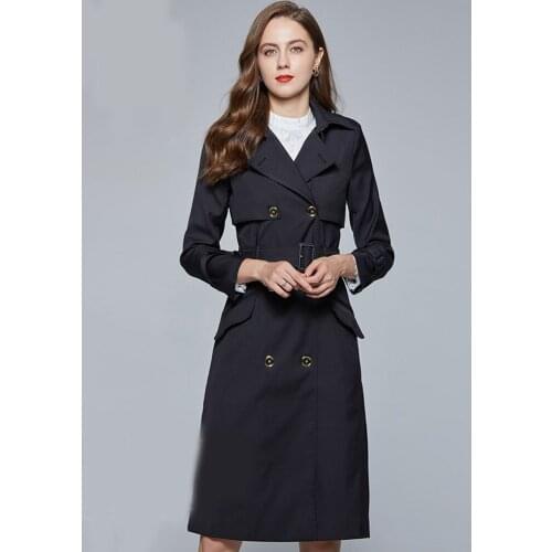 Trench Coat Belt Women Fashion Winter 2021 New Elegant European Oversized Designer Wholesale Long Sleeve Windbreaker Aesthetic