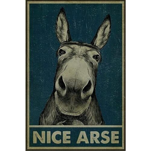 Donkey Vintage Nice Arse Love Poster Unframe Paper Wall Art Room Decor No Frame Tin Metal Sign Wall Decor Fun Decoration