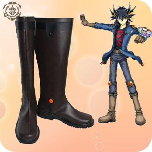 Yu-Gi-Oh!/Game King Yusei Fudo Anime Characters Shoe Cosplay Shoes Boots Party Costume Prop