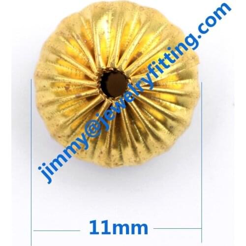 Jewelry findings wholesale 12mm corrugate beads oval shape DIY beads brass spacer beads