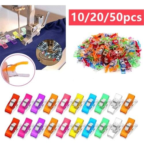 10/20/50 Pcs Sewing Clips Mini Sewing Plastic Clips Multicolor Fabric Patchwork Craft Clamps Clothing Clips Holder Quilting Clip