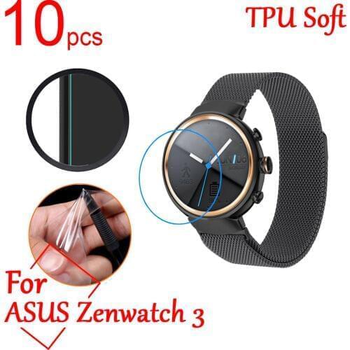 10pcs Ultra Clear TPU Soft LCD Full Screen Protector Film cover For ASUS Zenwatch 3 Band Smart sports Watch Protective Film