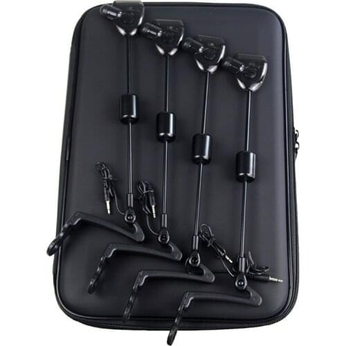 2021 Hot Sale Fishing Wobbler Set Bite Alarm Hanger Wobbler 4 Color LED Light Indicating Carp Fishing Tackle Zipper Box