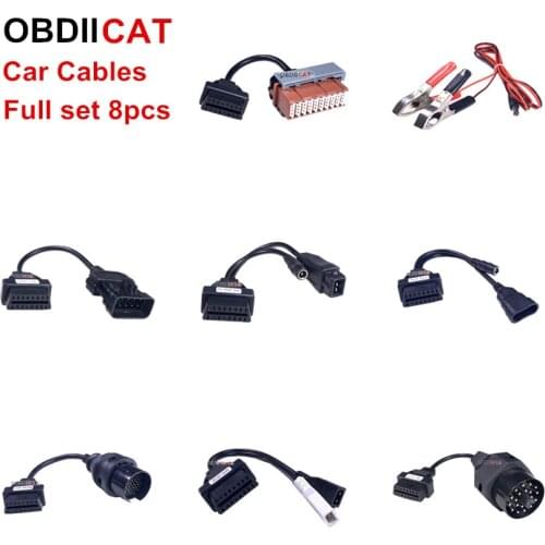 3pcs/lot Best Selling OBDII OBD2 Full Set 8 Car Cables Work For TCS Car Cable Diagnostic Scan Tool Interface