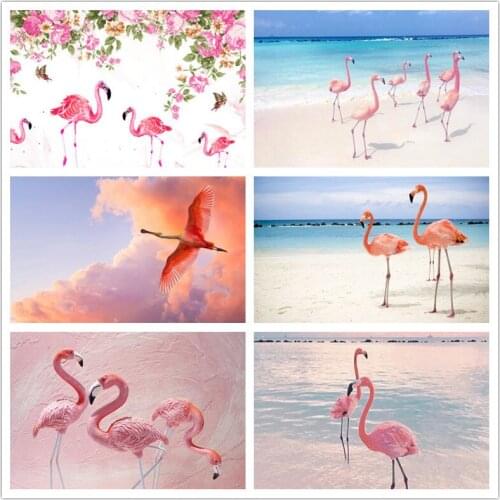 5D Diamond Painting Animal Diamond Mosaic Flamingo DIY Full Wheel Diamond Embroidery Cross Stitch Artist Home Decoration