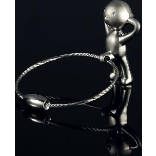Mr.P keychain for women cute cartoon key chain steel wire keychain key holder creative portachiavi llaveros hombre bag charm