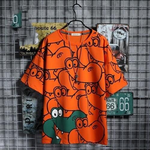 Crocodile T-shirt Summer Oversized T shirt Funny Cartoon Short Sleeve Tops Loose Japan T-Shirt Kawaii Amine Tshirts Streetwear