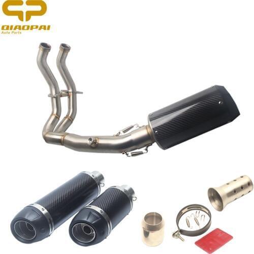 Motorcycle Carbon Escape Muffler Db Killer for Kawasaki Er6f ER-6N ER-6F ER6N Ninja 650R 2012 2013 2014 2015 Exhaust Pipe System
