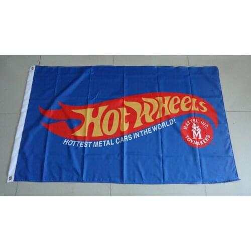 Hot whe blue flag for service,hot whe car banner, 90X150CM size,100% polyster