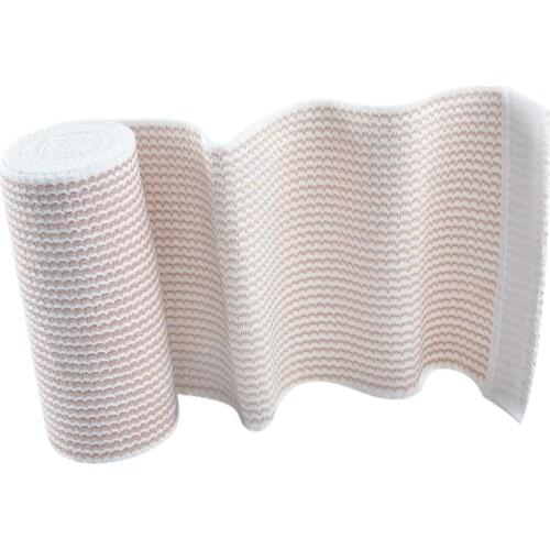 Cotton Breathable Elastic Bandage Compression Wrap With Self Closure Strips