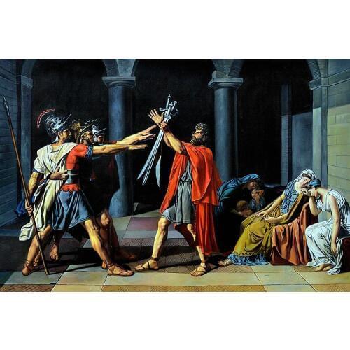 No Framed Figurative Oil Painting on Canvas Wall Decor Painting Art Oath of the Horatii, 1784-1785 by Jacques Louis David