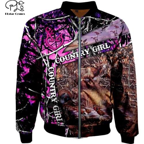 Flag Deer hunter 3d rapper 2pac Jackets Print zipper Flight Jacket casual unisex Harajuku women Streetwear thick coat