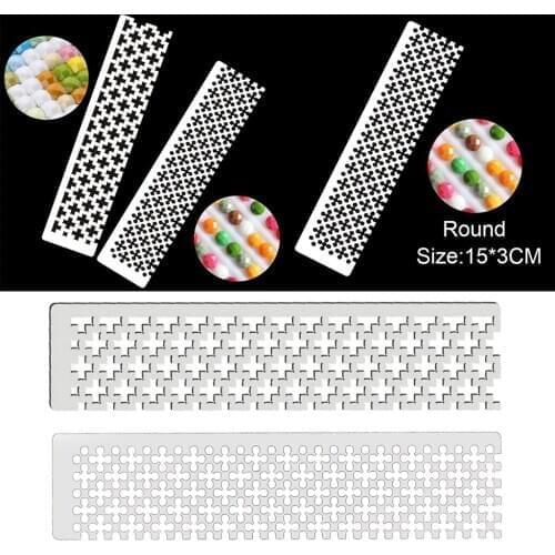 2Pieces DIY 5D Diamond Painting Ruler Cross Embroidery Stainless Steel Ruler