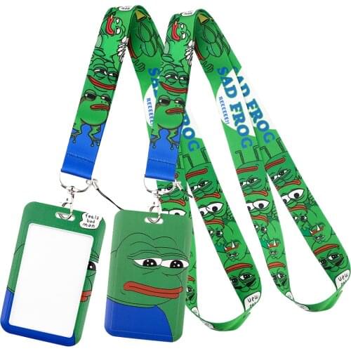 LT793 Funny Frog Neck Strap Lanyards Keychain Badge Holder ID Card Pass Hang Rope Lariat Lanyard Key Ring Gifts Accessories