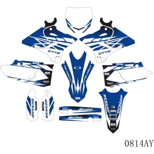 Full Graphics Decals Stickers Motorcycle Background Custom Number 3M For YAMAHA YZ125 YZ250 YZ 125 250 2015 2016 2017 2018 2019