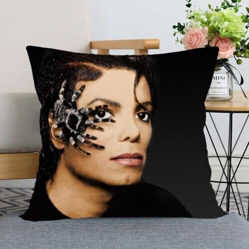 New Arrival Michael Jackson Pillow Cover Bedroom Home Office Decorative Pillowcase Square Zipper Pillow case Satin Soft Cover