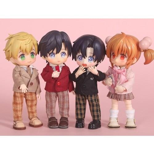 OB BJD Suit Jacket Doll Clothes,Fashion Grid Pant or Shirt/ coat for Ob11,obitsu 11,1/12 BJD Doll Clothing Accessories for Doll