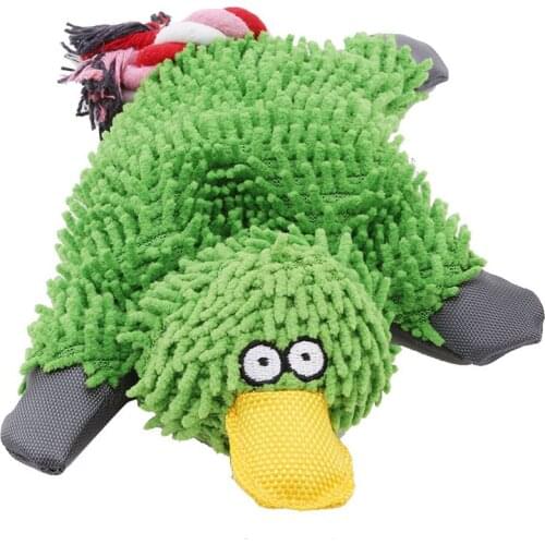 Dog Training Dog Toys Stripe Lying Duck Squeaky Plush Dolls Playing Bite Pet Puppy Toys Kids Pet Products Jouet Chien Dog Stuff